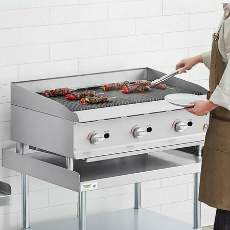 COOKING PERFORMANCE GROUP CL-CPG-36-NL 36in Gas Countertop Lava Briquette Charbroiler - 120000 BTU 351CLCPG36NL